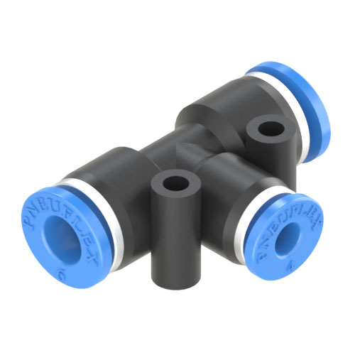 6mm - 4mm Union Tee Reducer Push to Connect Fitting